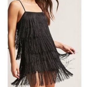 Black Fringe Flapper Dress